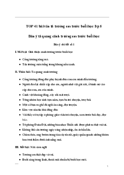 Tập làm văn lớp 5: Tả quang cảnh trường em trước buổi học | Tiếng việt 5