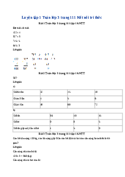 Giải SGK môn Toán 3 - Bài 40: Luyện tập chung | Kết nối tri thức