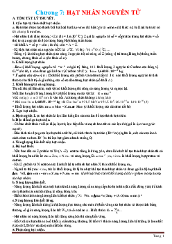 Bài tập trắc nghiệm hạt nhân nguyên tử có đáp án