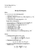 Tính toán hệ thống sấy thăng hoa_Trương Việt Hoàng| BT môn Thiết kế hệ thống sấy các sản phẩm thực phẩm| Trường Đại học Bách Khoa Hà Nội