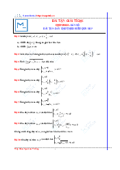 Bài tập giải tích | Trường đại học Bách Khoa, Đại học Đà Nẵng