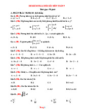 Đề Thi Học Kỳ 1 Toán 9 Cánh Diều Có Đáp Án Ma Trận Đặc Tả