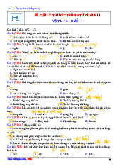 69 CÂU LÝ THUYẾT TRÚNG TỦ CUỐI KÌ I - BUỔI 1