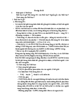 Tổng hợp một số nội dung cần thiết cho quá trình ôn tập học phần Triết học Mac-Lênin