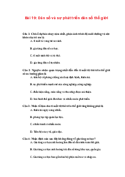 Trắc nghiệm Địa lí 10 Bài 19 Chương 8 | Chân trời sáng tạo