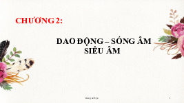 Bài giảng Chương 2: Dao động - Sóng âm - Siêu âm | Vật lý 12