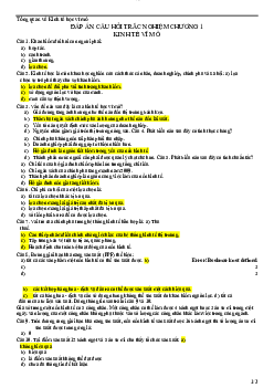 Đáp án câu hỏi trắc nghiệm chương 1 Kinh tế vĩ mô