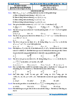 Đề kiểm tra giữa học kỳ 1 môn Toán 12 trường THPT chuyên Lê Hồng Phong – TP. HCM