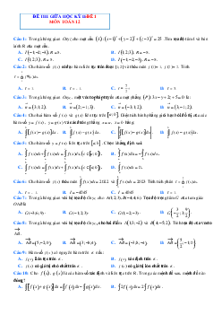 Bộ đề thi giữa HK2 toán 12 năm 2022-2023 (Có đáp án)