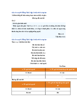 Giải VBT môn Tiếng việt 2 - Bài 3: Cô giáo lớp em | Chân trời sáng tạo