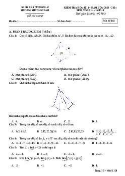Đề học kì 1 Toán 11 năm 2023 – 2024 trường THPT Sào Nam – Quảng Nam