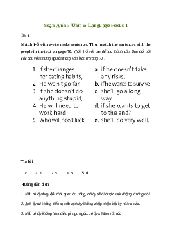 Giải Tiếng Anh 7 Unit 6: Language Focus 1 | Friends Plus