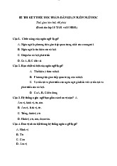 Đề thi trắc nghiệm Môn Dẫn luận ngôn ngữ | Đại học Sư phạm Hà Nội 2