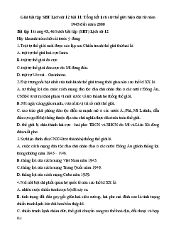Giải bài tập SBT Lịch Sử 12 bài 11: Tổng kết lịch sử thế giới hiện đại từ năm 1945 đến năm 2000