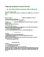 Tổng hợp công thức hóa học 8 cần nhớ - Khoa học tự nhiên 8