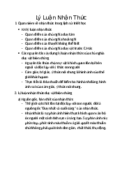 Lý Luận Nhận Thức - Triết học Mác Lênin | Trường Đại học Luật, Đại học Quốc gia Hà Nội
