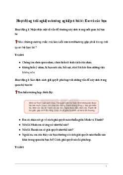 Giải Hoạt động trải nghiệm 6: Em và các bạn | Kết nối tri thức