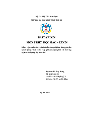 Bài tập lớn Triết học Mác Lênin | Đại học kinh tế quốc dân