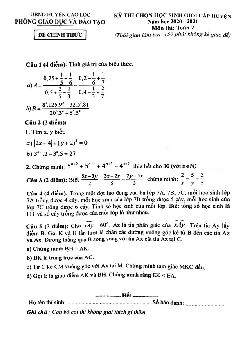 Đề học sinh giỏi Toán 7 năm 2020 – 2021 phòng GD&ĐT Cao Lộc – Lạng Sơn