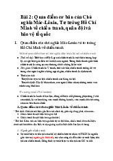 Đề cương môn Tư tưởng Hồ Chí Minh - Trường Đại học lao động -  xã hội