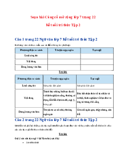 Soạn bài Củng cố mở rộng trang 22 | Ngữ văn 7 Tập 2 Kết nối tri thức