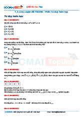 Luyện đề TSA - Phần Tư duy Toán học