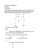 Lý thuyết Chương 1. Ma Trận và Định thức | Môn đại số tuyến tính