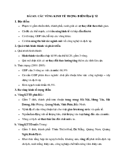 Địa Lý 12 bài 43: Các vùng kinh tế trọng điểm