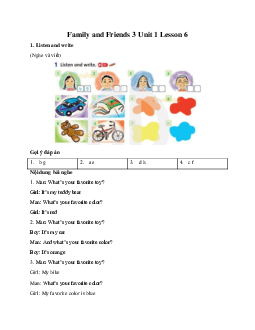 Family and Friends 3 Unit 1 Lesson 6