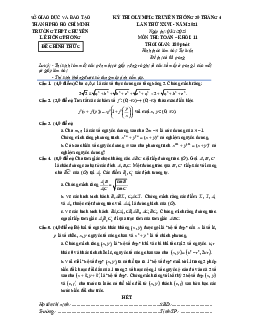 Đề Olympic 30 tháng 4 Toán 11 năm 2021 trường chuyên Lê Hồng Phong – TP HCM