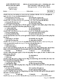 Đề thi thử THPT Quốc gia 2022 môn GDCD lần 2 trường THPT Hồ Nghinh, Quảng Nam