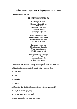 Đề thi học kì 1 lớp 2 năm 2023 - 2024 theo Thông tư 27 | Tiếng việt 2 Kết Nối Tri Thức đề 6
