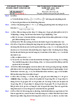 Đề tham khảo tuyển sinh 10 năm 2023-2024 môn toán Phòng GD Huyện Nhà Bè mã đề Huyện Nhà Bè-1 (có đáp án và lời giải chi tiết)