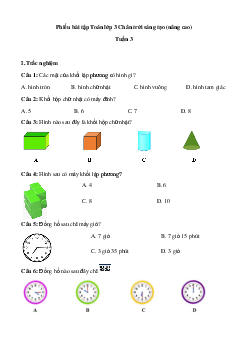 Bài tập cuối tuần Toán lớp 3 Chân trời sáng tạo - Tuần 4 (nâng cao)