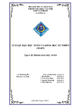 Bài thu hoạch đề tài "Tạo sản phẩm giáo dục STEM"