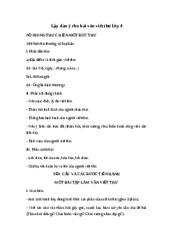 Lập dàn ý cho bài văn Viết thư | Tập làm văn 4