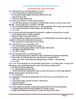 TOP 15 Câu hỏi trắc nghiệm Sinh học 9 bài 30: Di truyền học với con người (có đáp án)