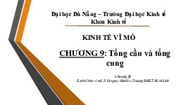 Chương 9 Tổng cầu và tổng cung | Bài giảng Kinh tế vĩ mô