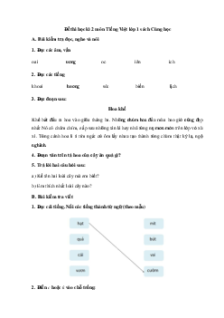Đề thi học kì 2 Tiếng Việt lớp 1 sách Cùng học để phát triển năng lực năm 2024