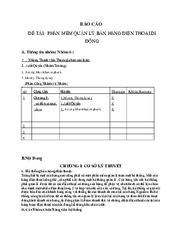 Bài báo cáo đề tài "Phần mềm quản lý bán hàng điện thoại di động"