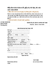 Mẫu đơn trình báo mất giấy tờ, tài liệu, tài sản mới năm 2025