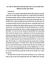 Nghiên cứu ảnh hưởng đến kết quả học tập sinh viên Đại Học Quy Nhơn | Tiểu luận Môn Nghiên cứu khoa học - Đại học Quy Nhơn