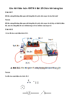 KHTN 8 Bài 25: Cường độ dòng điện và hiệu điện thế - Chân trời sáng tạo