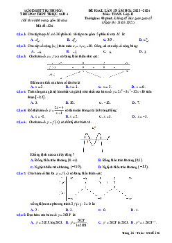 Đề KSCL lần 1 Toán 12 năm 2023 – 2024 trường THPT Triệu Sơn 4 – Thanh Hóa