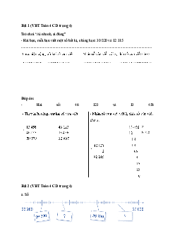 Vở bài tập Toán 4 trang 4 Bài 1: Ôn tập về số và phép tính trong phạm vi 100 000 Cánh Diều