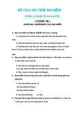 Bộ câu hỏi trắc nghiệm phần Lý luận nhà nước môn Pháp luật đại cương | Trường đại học Mở Hà Nội