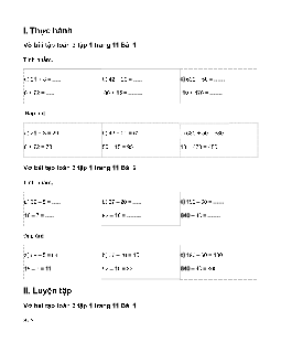 Giải Vở bài tập Toán lớp 3 trang 11: Cộng nhẩm, trừ nhẩm Chân trời sáng