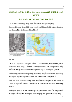 Giải Lịch sử 8 Bài 3: Đông Nam Á từ nửa sau thế kỉ XVI đến thế kỉ XIX | Cánh diều