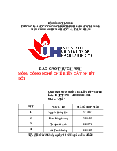 Báo cáo thực hành công nghệ chế biến Cây nhiệt đới | Trường Đại học Công nghiệp Thành phố Hồ Chí Minh
