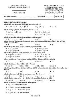 Đề cuối học kỳ 2 Toán 10 năm 2022 – 2023 trường THPT Ngô Gia Tự – Đắk Lắk